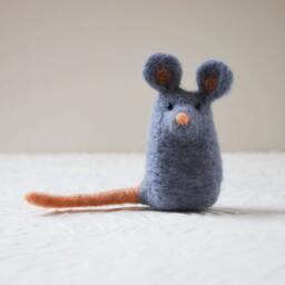 Mousekitts, Needle Felted Animal Fiber Sculpture