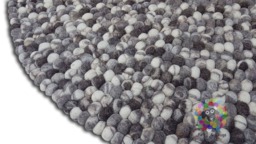 Natural Stone Felt Ball Rug 100% Wool Handmade Nepal Rug
