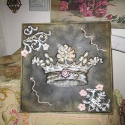 Reduced....crown Wall Hanging, Ooak Hanging, French Country Wall, French Decor, Shabby Chic Rhinestones, Shooting Stars - thumbnail 3