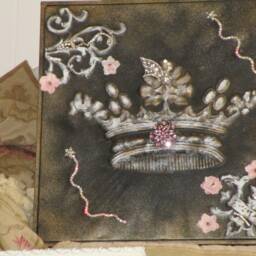 Reduced....crown Wall Hanging, Ooak Hanging, French Country Wall, French Decor, Shabby Chic Rhinestones, Shooting Stars - thumbnail 2