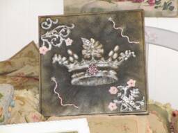 Reduced....crown Wall Hanging, Ooak Hanging, French Country Wall, French Decor, Shabby Chic Rhinestones, Shooting Stars - thumbnail 1