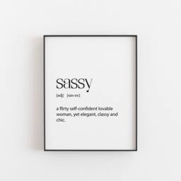 Sassy Definition Print, Perfect Gift For A Female, Strong Funny Positive Teenage Daughter Or Mum, Wall Art Wife's Bedroom - thumbnail 1