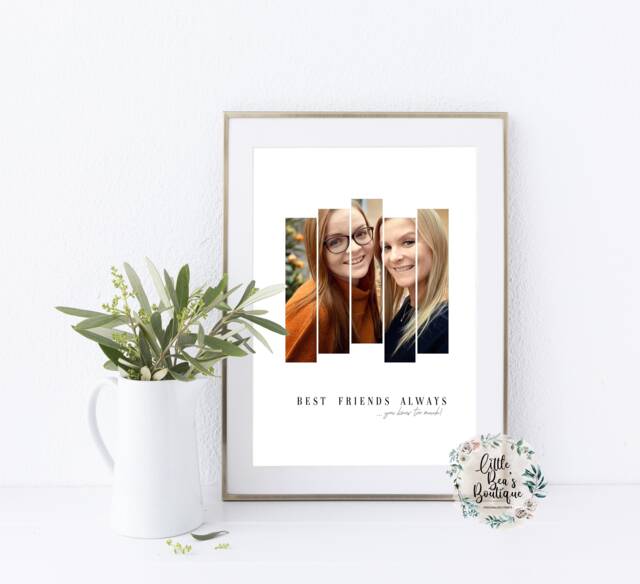Peronalised Best Friends Print, Custom Photo Gift For Friend, Friends Best Birthday Sister, Auntie - image 1
