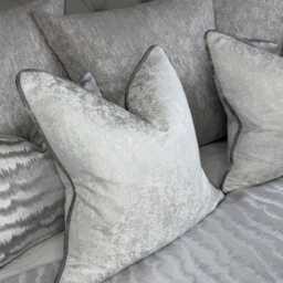 White Cushion Cover Silver Piping Diana Textured Fabric Luxury Piped Pillow Case Living Room Or Bedroom Decor - thumbnail 4