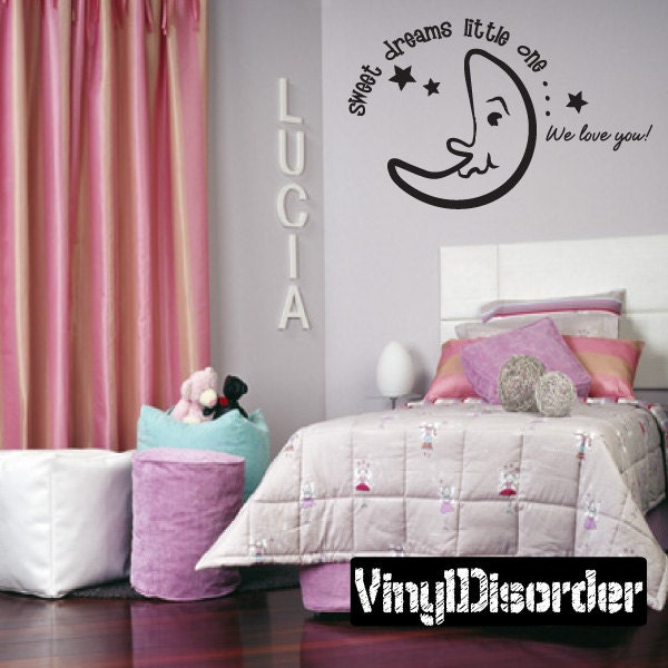 Sweet Dreams Little One We Love You - Vinyl Wall Decal Quotes Sticker B006Sweetdreamsi8Et - image 1