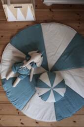 "Round Patchwork Mat ""Blue Candy"