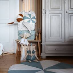 "Round Patchwork Mat ""Blue Candy" - thumbnail 2