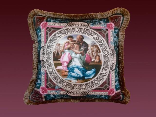 Doni Pillow - Aqua/Pink - image 1