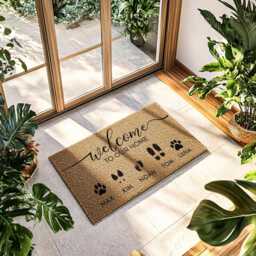 Personalized Welcome To Our Home Doormat - Custom Entryway Rug Perfect Housewarming Gift -Custom Name For Or Porch - thumbnail 3