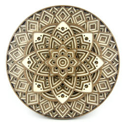 "Layered 3D Wood Art - ""Lotus Mandala" - thumbnail 1