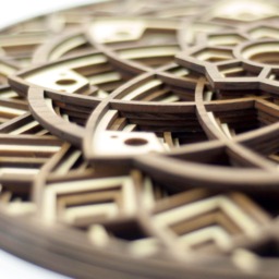 "Layered 3D Wood Art - ""Lotus Mandala" - thumbnail 2