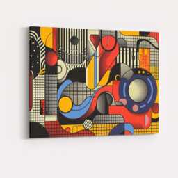 Bold Bauhaus Abstract Geometric Pattern Contemporary Canvas Wall Art Print Decor Picture Ready To Hang - thumbnail 4
