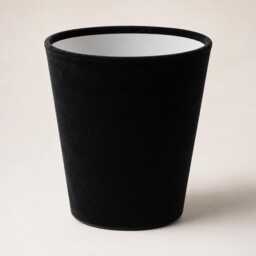 Black Velvet Waste Paper Bin - Handmade Fabric Basket For Bedroom, Dressing Room Or Home Office - thumbnail 1