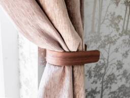 Walnut Wooden Curtain Holdback Modern Tie Backs - Pair - thumbnail 1