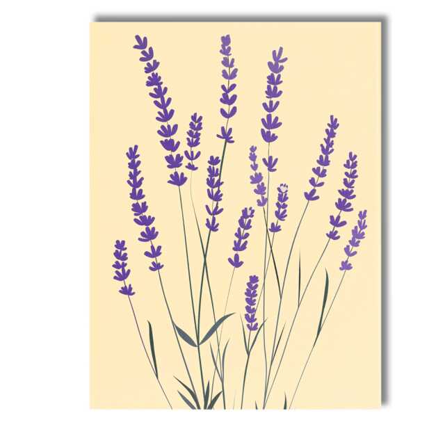 Minimalist Purple Lavender Sprigs Botanical Floral Illustration Canvas Wall Art Print Decor Picture Ready To Hang - image 1