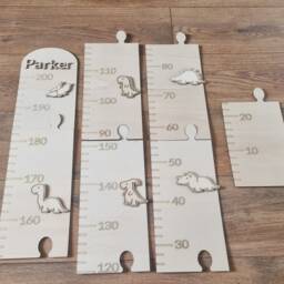 Personalised Dinosaur Height Chart Jurassic Nursery Decor, Wooden Wall Ruler - thumbnail 3