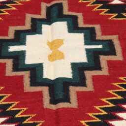 8x10 Rustic Red Large Navajo Rug, Southwestern Navaho Boho Wool Tribal Flat Weave Kilim Bohemian Decor Indian Handmade Rug - thumbnail 4