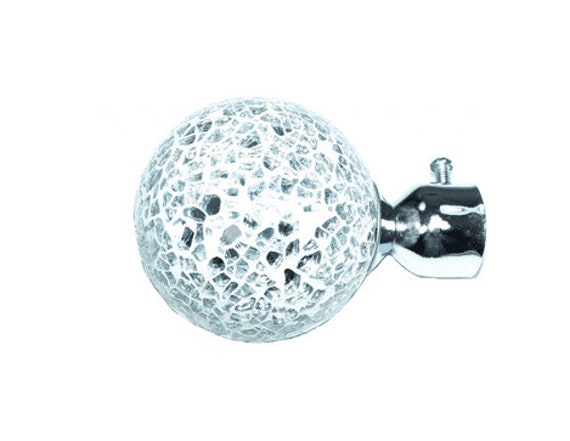 16/19mm Chrome Mosaic Ball Curtain Pole Finials