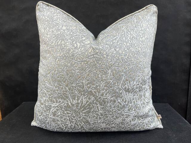 Luxury Designer Zinc Blue Silver Grey Textured Contemporary Cushion Pillow Cover - image 1