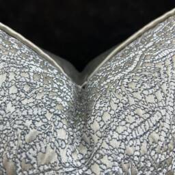 Luxury Designer Zinc Blue Silver Grey Textured Contemporary Cushion Pillow Cover - thumbnail 3