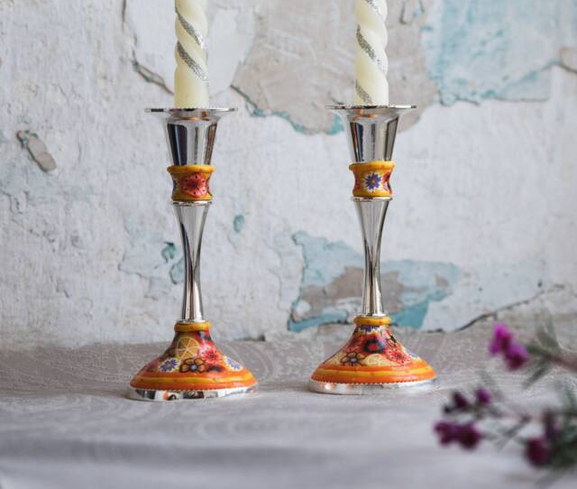 Candle Holders, Home Accessories, Candlesticks, Wedding Candles Holder, Jewish Gift, Table Decoration Set, Centerpiece, Bat Mitzvah - image 1