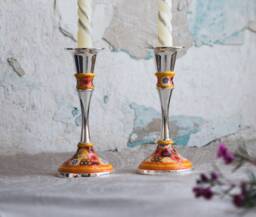 Candle Holders, Home Accessories, Candlesticks, Wedding Candles Holder, Jewish Gift, Table Decoration Set, Centerpiece, Bat Mitzvah - thumbnail 1