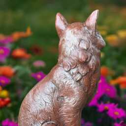 Concrete Red Fox Sculpture Stone Wild Animal Statue Sitting Figurine Garden Decoration Outdoor Yard Ornament Handmade Lover Gift - thumbnail 4