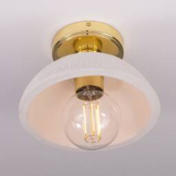 Kauri Organic Ceramic Dome Ceiling Light Matte White Striped 8 - thumbnail 3