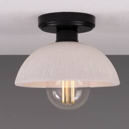Kauri Organic Ceramic Dome Ceiling Light Matte White Striped 8 - thumbnail 4