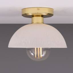 Kauri Organic Ceramic Dome Ceiling Light Matte White Striped 8 - thumbnail 2