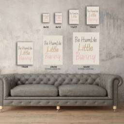 Nursery Room Wall Decor. Be Humble Wallpaper. Baby Art. Bunny Picture. Cute Canvas. Printed Decor Set Of 2 - thumbnail 3