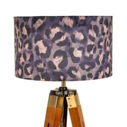 Black & Grey Leopard Print Velvet Lampshade Drum Lamp Shade 25cm 30cm 35cm 40cm 45cm Ceiling , Table Luxury Living, Animal - thumbnail 2