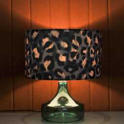 Black & Grey Leopard Print Velvet Lampshade Drum Lamp Shade 25cm 30cm 35cm 40cm 45cm Ceiling , Table Luxury Living, Animal