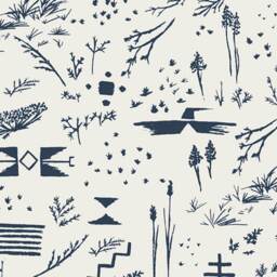 Boho Tribal Crib Sheet Navy Blue Baby Bedding, Fitted Cot Sheet - thumbnail 1