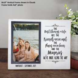 Friends Picture Frame, The Best Things in Life Are Memories Wooden Photo Personalized Girls Trip, Co Worker, Long Distance Gift - thumbnail 1