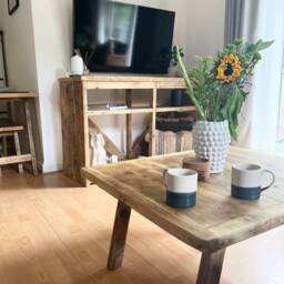 Handmade Reclaimed Wood Console Table Rustic Media Cabinet - Milton - thumbnail 3