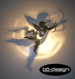 Angel Decoration, Lighting Wall, 30x23 cm, Mirror Effect, 110 V, Lighting Designer, Lighting Design, Design Lamp, Cupidon, Angel Light, Lighting - thumbnail 1