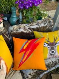 Lightning Bolt Velvet Cushion Cover Glam Rock Electro Pop Decor - thumbnail 1