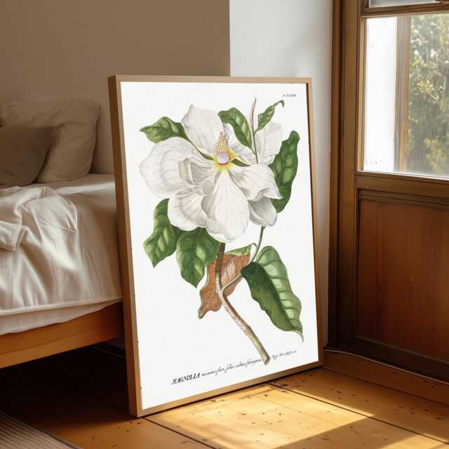 Vintage Magnolia Art Print Botanical Floral Wall Poster - image 1