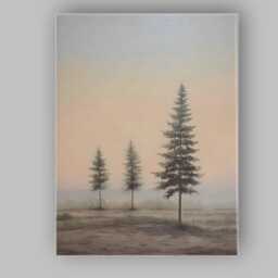 Minimalist Pine Trees Misty Horizon Scandinavian Landscape Canvas Wall Art Print Decor Picture Ready To Hang - thumbnail 1