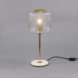 Astoria Reeded Glass & Brass Table Lamp 8