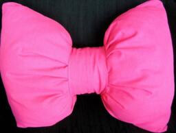 Bow Shaped Decorative Pillow in Pink Cotton Canvas Teen Women Girl - thumbnail 3