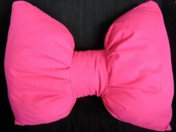 Bow Shaped Decorative Pillow in Pink Cotton Canvas Teen Women Girl - thumbnail 4