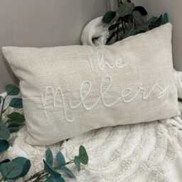 Embroidered Family Name Cushion Personalized Home Decor Gift Homeware Accessory - thumbnail 3