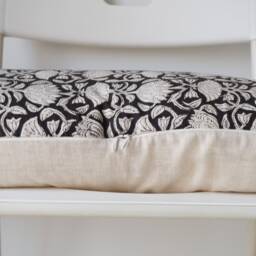 Lumbar Pillow Cover Indian Block Print Floral, Natural Dyed - thumbnail 2