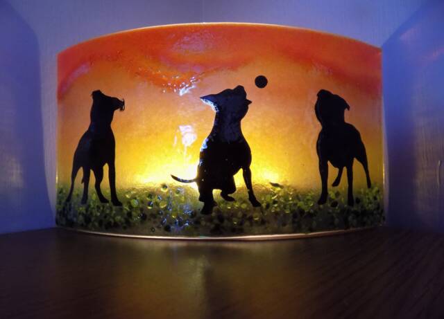 "Beautiful Glass Fused ""staffordshire Bull Terrier" - image 1