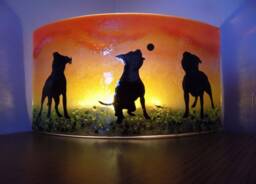 "Beautiful Glass Fused ""staffordshire Bull Terrier"