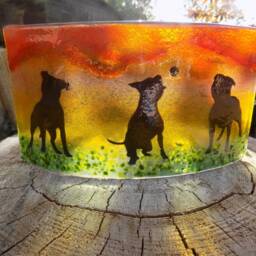 "Beautiful Glass Fused ""staffordshire Bull Terrier" - thumbnail 2
