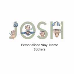Personalised Flying Teddy Name Sticker, Bear Nursery Wall Decal, Toy Box Label, Bedroom Door Vinyl, Aviator Decor - thumbnail 2