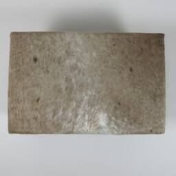 Large Beige & Cream Brindle Cowhide Footstool With Tapered Legs, 305 - thumbnail 4